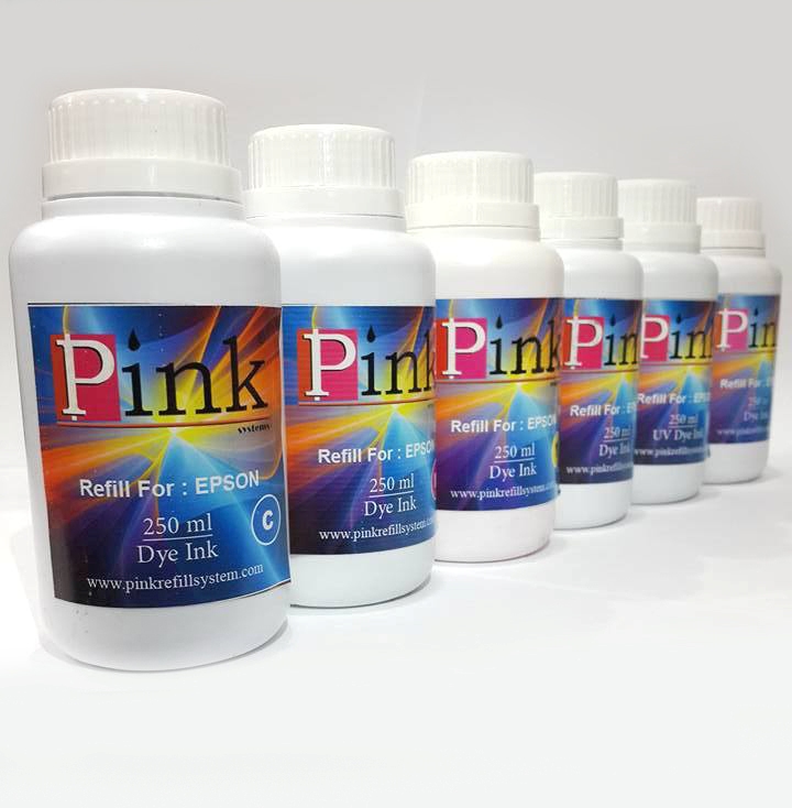 Tinta Refill Pink Epson Dye 6 Colours 250ml